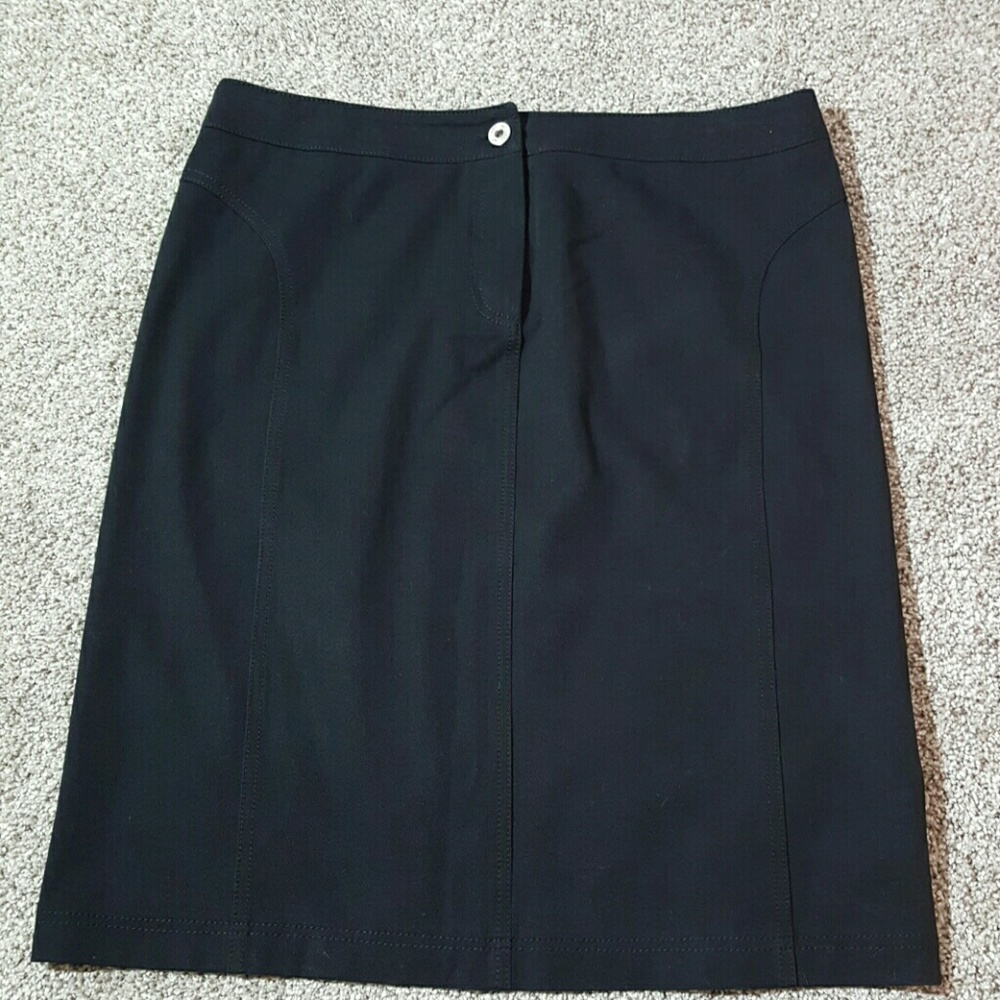 Weekend Max Mara Black Cotton Stretch Skirt Size 12 Made in Italy